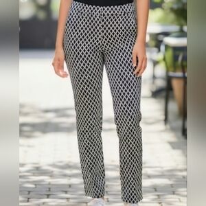 H&M Women Black and White Geometric Chinos